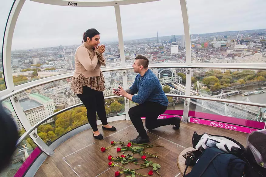 Proposal photography at She Said Yes at The London Eye
