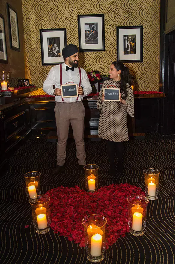 Proposal photography at The Savoy