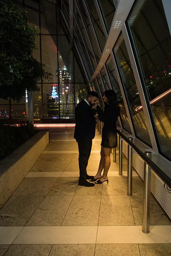 Proposal photography at The Sky Garden