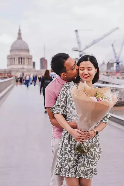 Proposal photography on The Millennium Bridge