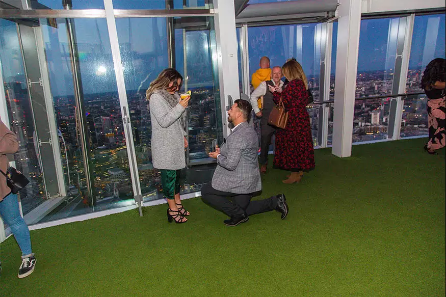 Proposal photography at The Shard